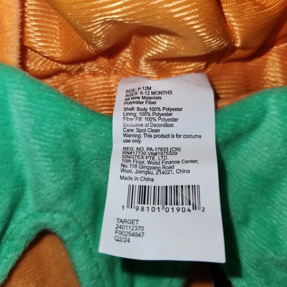 Baby 6–12M Pumpkin Halloween Costume - Hyde and Eek (like new)